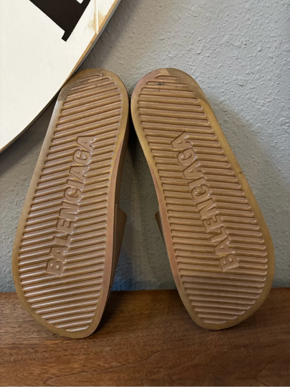 Balenciaga Taupe Pool Slide Sandals Men 10